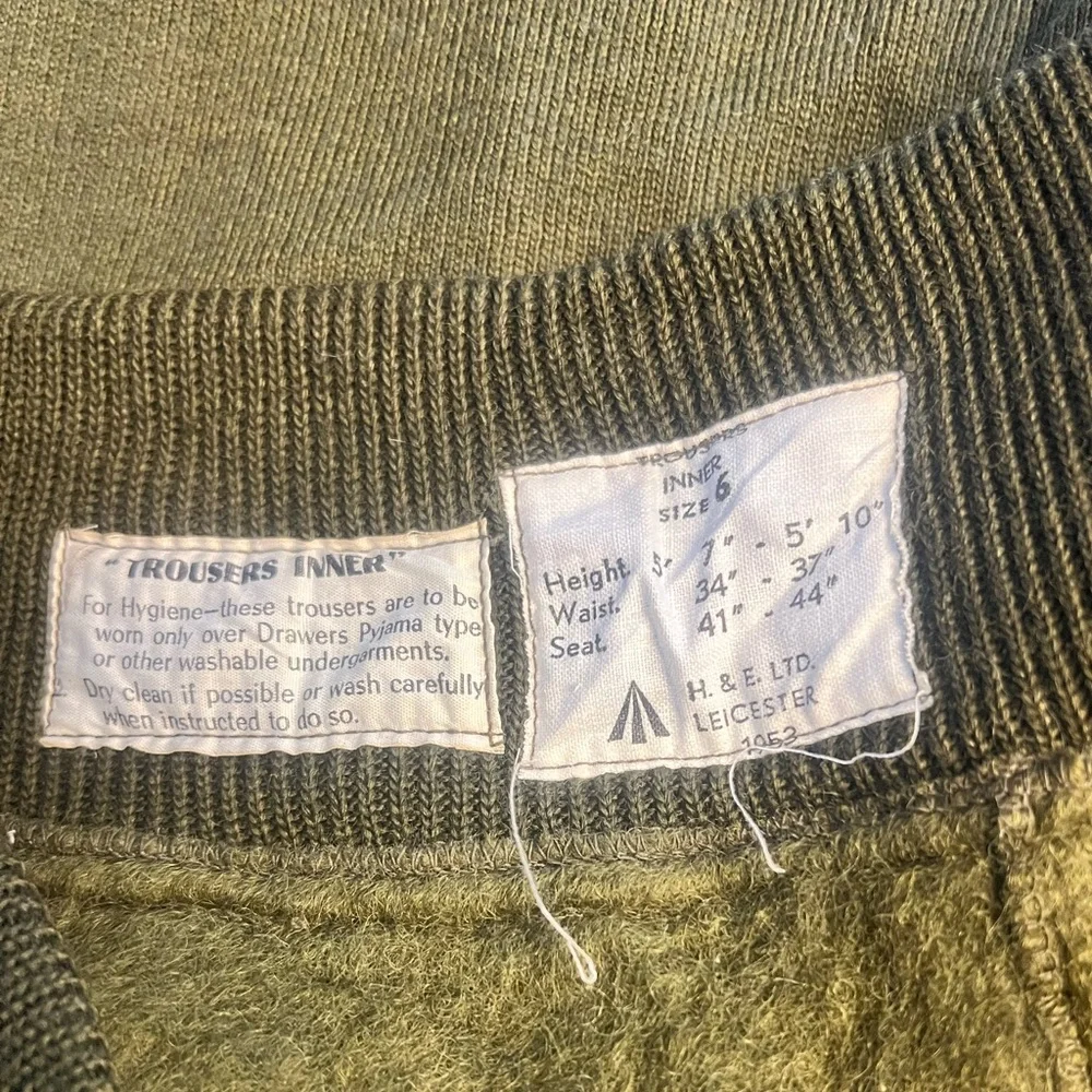 Vintage 1950’s Leicester size‎ 6 inner wool military pants